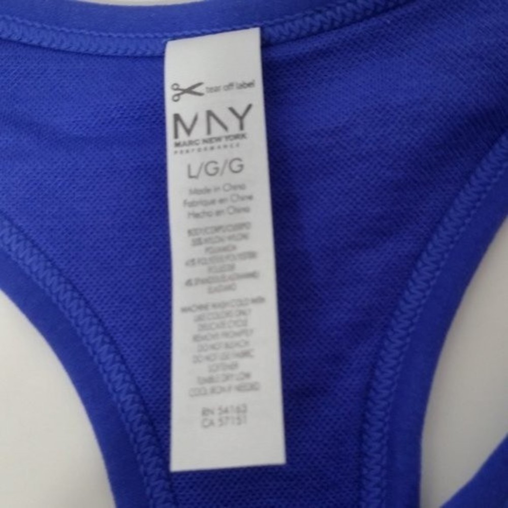 Marc New York Racerback Sports Bra Large Blue - Picture 3 of 8